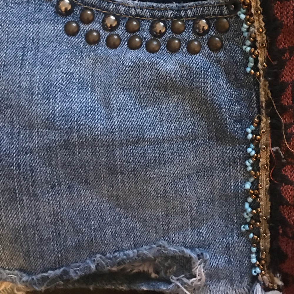 BDG Tribal Beaded Studded Destroyed Cut-Off Shorts - Picture 8 of 8